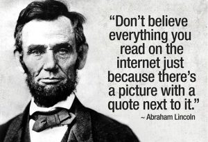 Fake news quote and image of abraham lincoln